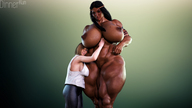 breasts gentle nude black_hair huge_breasts muscles amazon dark_skin digital_render dinner-kun