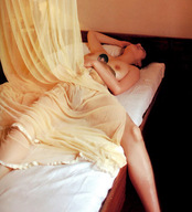 breasts nipples gentle collage nude sleeping black_hair bed asian legs shrunken_man sheet goingdown