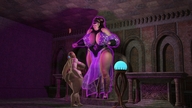 blonde cleavage huge_breasts brunette mini_giantess bbw glowing digital_render butre3004