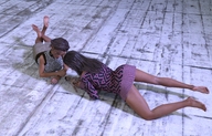 gentle comic long_hair barefoot skirt brunette domination lying_down shrunken_man looking_down advertisement women braid touching sample_image digital_render sweater_dress dofus59