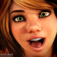 vore blonde mouth green_eyes lips elf face shrunken_people open_mouth voluptuous freckles point_of_view digital_render opal ashkiiwolf