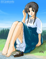 drawing giantess feet manga black_hair clothed water anime torajimaneko horse shrunken_men vehicles ships