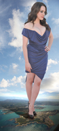 giantess collage landscape mega water high_heels brunette dress hand clouds sky manicure kat_dennings redcoffee1