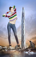 giantess collage city mega water buildings jeans short_hair tower boats sky looking_at_viewer redcoffee1 daisy_ridley
