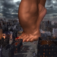 collage city mega destruction barefoot skyscraper vehicles clouds sky pedicure vehicle_crush giantess_feet gigadancer demi-in-the-distance