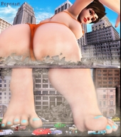 giantess crush feet destruction gmod poposan digital_render overwatch tracer_(overwatch)