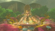 gentle giantess blonde game_cg nintendo screenshot looking_at_tiny digital_render the_legend_of_zelda great_fairy breath_of_the_wild link_(the_legend_of_zelda)