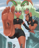 drawing giantess feet color rampage soles looking_at_tiny kasumikills
