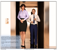 gentle long_hair clothed skirt high_heels glasses brunette story shrunken_man standing digital_render openhighhat narration