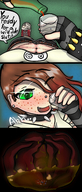 micro vore green_eyes blood piercings belly stomach death abs collar teasing cruel drinking alcohol stomach_acid drank shot_glass mspaintgts pouring dissolving skylar
