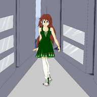 drawing giantess city color brunette dress walking sneakers princessduni