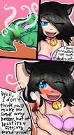 drawing black_hair color blue_eyes bra blood topless sweat collar shrunken_man teasing cruel cat_girl smelly june choker shirt bell mspaintgts armpits deoderant
