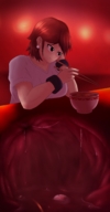 drawing vore color shrunken_man candy chopsticks chun-li stomach_acid internal_view thunderafterdark