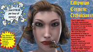 giantess green_eyes painting advertisement lipstick crane digital_render