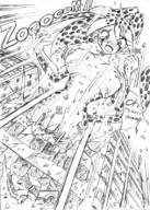 drawing growth giantess furry blushing tail city monochrome destruction anime kemo outgrowing_building scared story leopard tears spotted brittany_diggers gold_digger