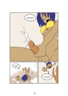 drawing masturbation comic futanari cum penis blue_hair cock_vore bulge medium_length_hair shrunken_man technimind ejaculated