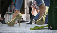 feet high_heels shoes walking shrunken_man hiding sidewalk sorenzer0 digital_render