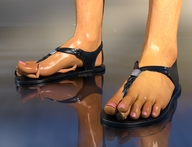 in_shoe sandals foot_crush pink_nails under_foot pedicure sweaty_feet digital_render dofus59