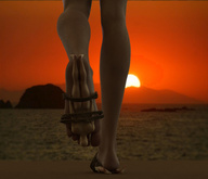 giantess toes soles walking shrunken_man outdoors sunset imminent_crush digital_render dofus59