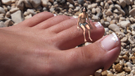 collage toes barefoot shrunken_man outdoors pedicure on_toe digital_render starkadhr