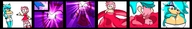 drawing furry anthro large_breasts cleavage shrinking dress shorts blue_skin shrunken_woman looking_down sports_bra shrinking_out_of_clothes pink_skin skintight_clothing amy_the_hedgehog between_breasts