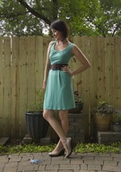 collage feet shoes brunette scared dress short_hair shrunken_man outdoors fence looking_at_tiny