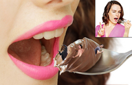 collage vore tongue mouth teeth lips shrunken_men hand spoon open_mouth food panels redcoffee1 pink_lipstick