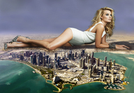 collage landscape city mega blonde destruction high_heels lying_down legs skyscraper redcoffee1 margot_robbie