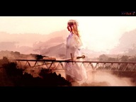 drawing giantess color long_hair bridge clothed sword train dress