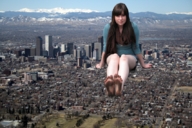giantess collage long_hair barefoot skirt soles brunette sitting dirty_soles zigi550 long_sleeves