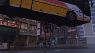 city black_hair long_hair huge_breasts mini_giantess boots muscles lifting outdoors wonder_woman leotard bracelet thick_thighs digital_render endlessrain0110