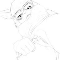 drawing pussy furry anthro monochrome bunny handheld glasses low_angle shrunken_woman looking_down dialogue impending_insertion xtreme7rabbit