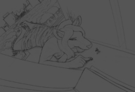 giantess furry anthro city destruction clothed lying_down camera skyscraper pinned