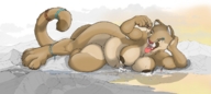 giantess crush nude vore furry anthro city large_breasts destruction lying_down lactation cougar skyscraper cruel source_needed