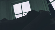 lying_down unaware shrunken_man dark_skin indoors point_of_view mike973 digital_render between_breasts