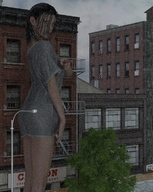 giantess collage city brunette medium_length_hair outdoors looking_at_viewer