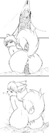 drawing insertion furry masturbation anthro city mega monochrome butt destruction sitting heart skyscraper looking_back sex_toy