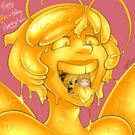 gentle micro vore macro tongue saliva honey mawshot willing monster_girl slime_girl slimy bee googirl cerulesta