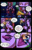 drawing giantess vore blushing comic color tongue mouth saliva sitting dangle unwilling licking_lips throne tsavo dialogue panels purple_skin triforce looking_at_tiny majora the_legend_of_zelda shaded jessica_dimensal