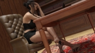 feet barefoot brunette foot_worship shrunken_men legs table chair foot_slaves digital_render amgipi