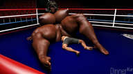 breasts nude pussy feet small_man size_difference huge_breasts domination mini_giantess underneath pinned pedicure wrestling_ring digital_render dinner-kun zuri