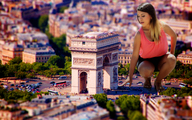 breasts giantess collage mega brunette kneeling arch giantess_katelyn people streets vehicles paris monument looking_at_tiny gtsfanpl