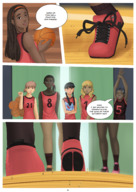 drawing blonde comic long_hair brunette basketball unaware sneakers dark_skin dialogue panels impending_doom ayami6 minor_league