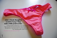 collage panties shrinking story unaware shrunken_man panty_entrapment prank