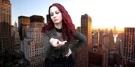 giantess collage city handheld buildings wonderslug red_hair hand palm skyscraper sky looking_at_tiny tiny-little-lisa amarie-tinuviel