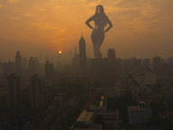 giantess collage city wonderslug skyscraper sky sunset looking_at_viewer natalia_phillips tribute-to-tiny-little-lisa