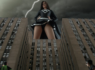 giantess collage buildings low_angle wonderslug looking_down clouds sky point_of_view looking_at_viewer lightning super_heroine storm_clouds natalia_phillips tribute-to-tiny-little-lisa
