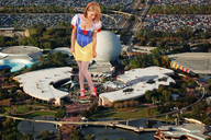 collage blonde destruction high_heels wonderslug dress looking_down people lake aerial_view tiny-little-lisa jessica_kingham