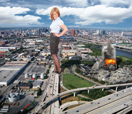 giantess collage city destruction high_heels buildings wonderslug fire looking_down highway vehicles sky tiny-little-lisa jessica_kingham