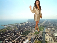 collage city long_hair clothed brunette walking outdoors waving gtsvideos1